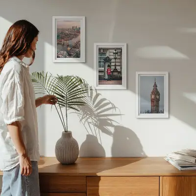 Bilderwand Ansichten von London mit der Tower Bridge und dem Big Ben