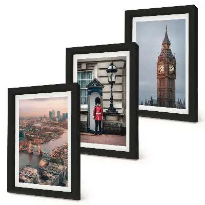 Bilderwand Ansichten von London mit der Tower Bridge und dem Big Ben