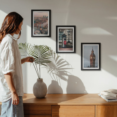 Bilderwand Ansichten von London mit der Brücke und dem Big Ben-Wächter