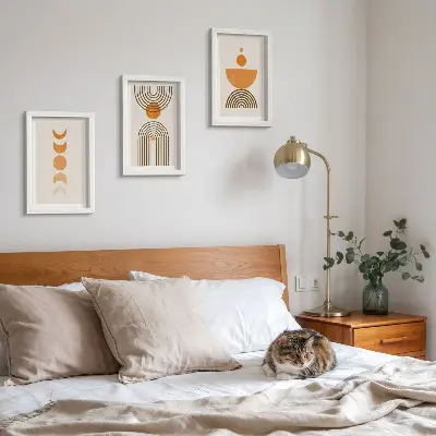 Bilderwand in boho minimalistischem Design