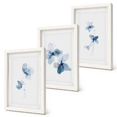 Fotowand Blumen in Blautönen auf hellem Hintergrund