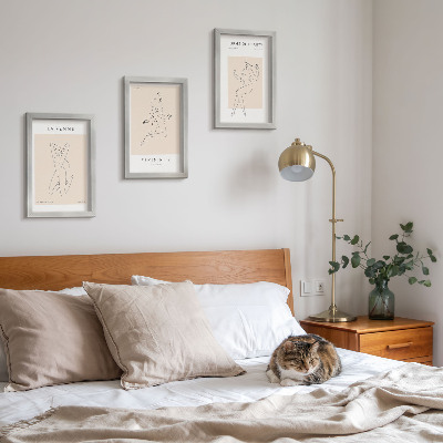 Bilderset mit rahmen Lineare Silhouetten von Frauen auf minimalistischen Postern