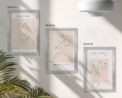 Bilderset mit rahmen Lineare Silhouetten von Frauen auf minimalistischen Postern