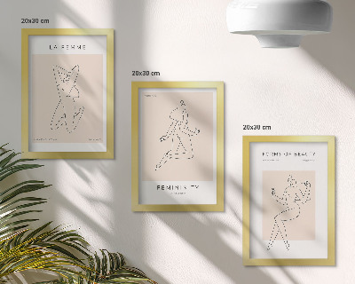 Bilderset mit rahmen Lineare Silhouetten von Frauen auf minimalistischen Postern