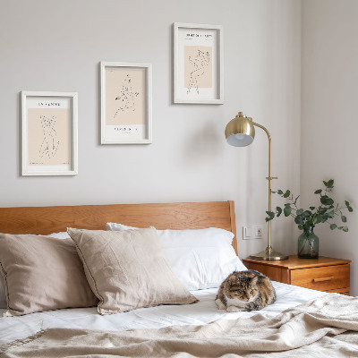 Bilderset mit rahmen Lineare Silhouetten von Frauen auf minimalistischen Postern