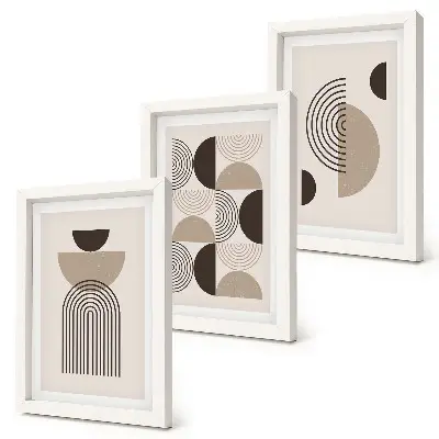 Bilderwand mit abstrakten geometrischen Minimalismus-Mustern