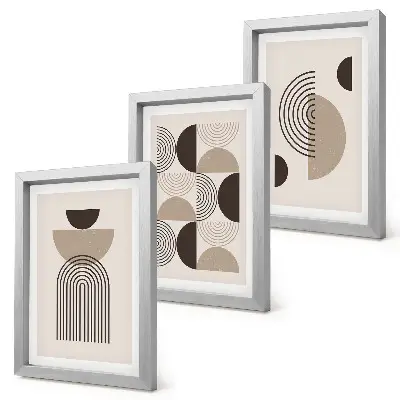 Bilderwand mit abstrakten geometrischen Minimalismus-Mustern