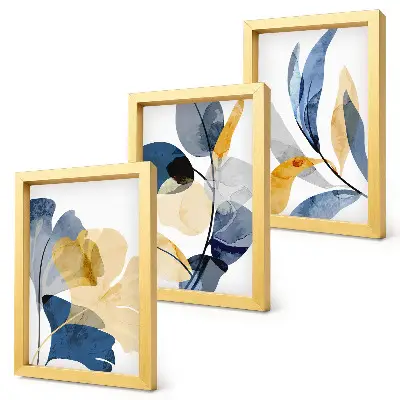 Fotowand mit Pflanzenmotiven im Aquarellstil