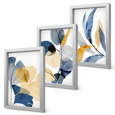 Fotowand mit Pflanzenmotiven im Aquarellstil