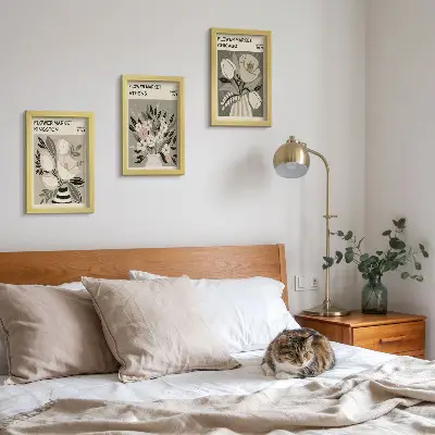 Blumenarrangements im Retro-Stil aus verschiedenen Städten bilderset mit rahmen
