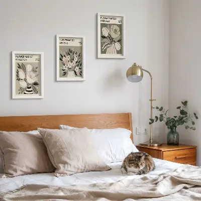 Blumenarrangements im Retro-Stil aus verschiedenen Städten bilderset mit rahmen