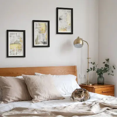 Bilderwand mit abstrakten minimalistischen Modewandmustern