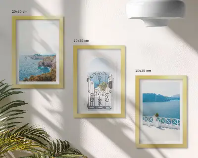 Bilderwand mit Meerblick und griechischer Architektur
