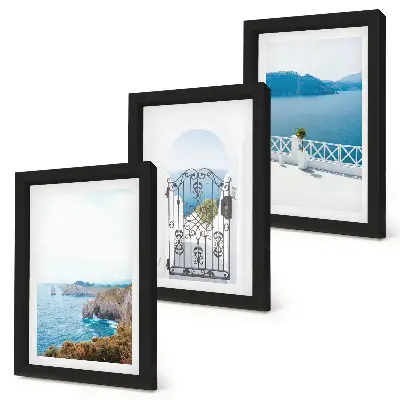 Bilderwand mit Meerblick und griechischer Architektur
