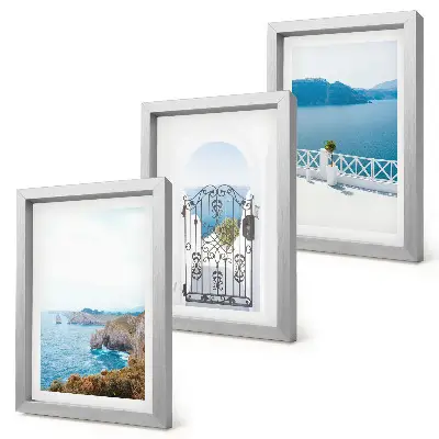 Bilderwand mit Meerblick und griechischer Architektur