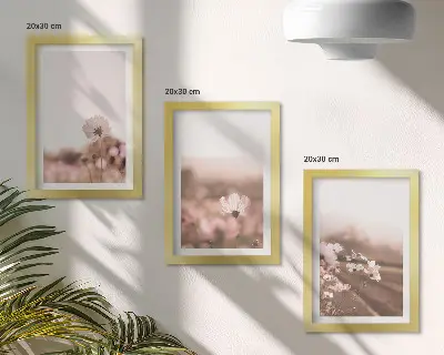 Bilderset mit Rahmen Wildblumen auf Sommerwiesen in romantischer Landschaftsoptik