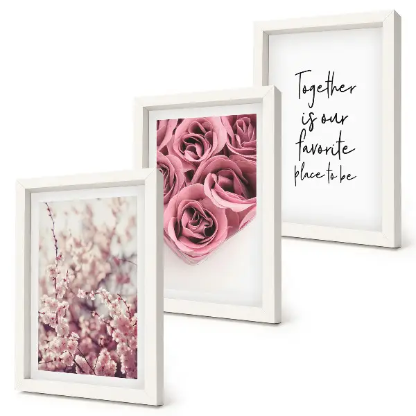 Fototapete mit Blumen, Rosensträußen und handschriftlicher Inschrift