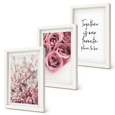 Fotowand Blumen und Rosensträuße mit einer handgeschriebenen Inschrift
