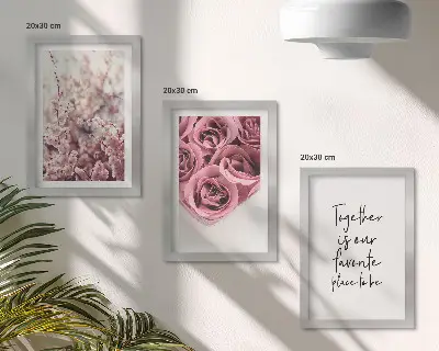 Fototapete mit Blumen, Rosensträußen und handschriftlicher Inschrift