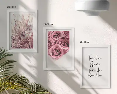 Fototapete mit Blumen, Rosensträußen und handschriftlicher Inschrift