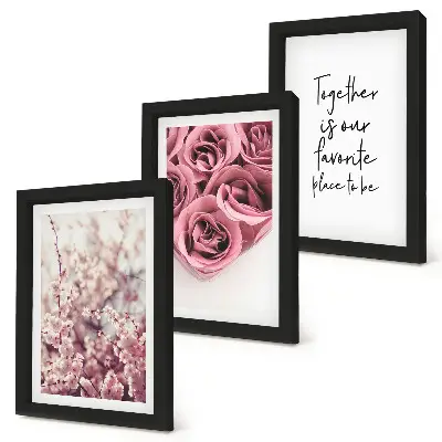 Fototapete mit Blumen, Rosensträußen und handschriftlicher Inschrift