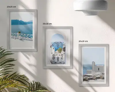 Fotowand Meerblick mit weißen Gebäuden in Griechenland