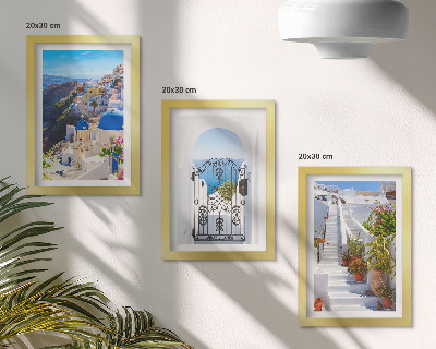 Bilderwand Ansichten der griechischen Architektur von Oia auf Santorin