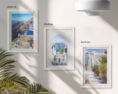 Bilderwand Ansichten der griechischen Architektur von Oia auf Santorin
