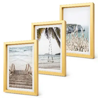 Bilderwand mit Motiv Strand, Holztreppe und Schaukel am Meer