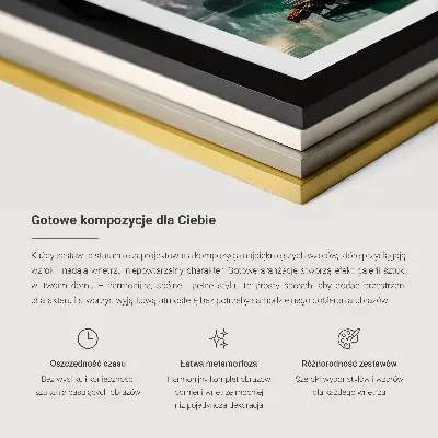 Bilderset mit Rahmen natürliche Vegetation und abstrakte Muster in gedeckten Farben