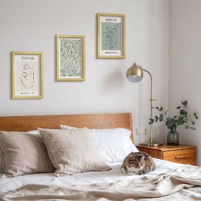 Bilderset mit rahmen Linien und Pflanzenmuster im minimalistischen Stil