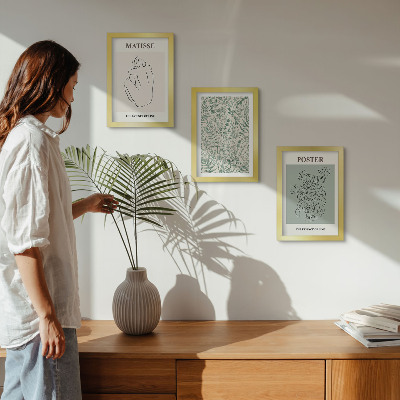 Bilderset mit rahmen Linien und Pflanzenmuster im minimalistischen Stil
