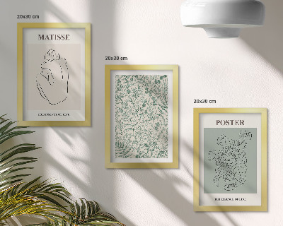 Bilderset mit rahmen Linien und Pflanzenmuster im minimalistischen Stil