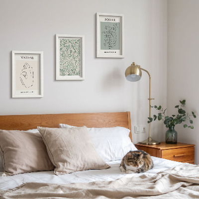 Bilderset mit rahmen Linien und Pflanzenmuster im minimalistischen Stil