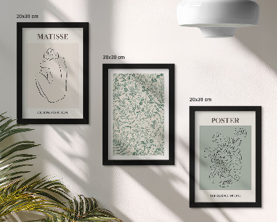 Bilderset mit rahmen Linien und Pflanzenmuster im minimalistischen Stil