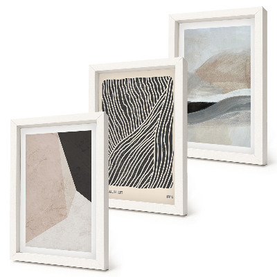 Bilderwand Abstrakte Muster in Beige- und Grautönen