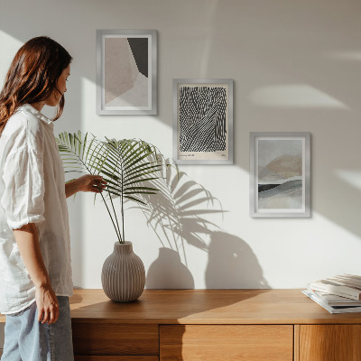 Bilderwand Abstrakte Muster in Beige- und Grautönen
