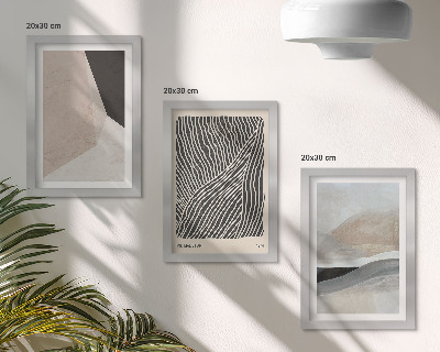 Bilderwand Abstrakte Muster in Beige- und Grautönen