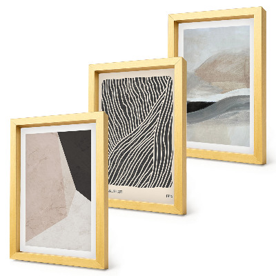 Bilderwand Abstrakte Muster in Beige- und Grautönen