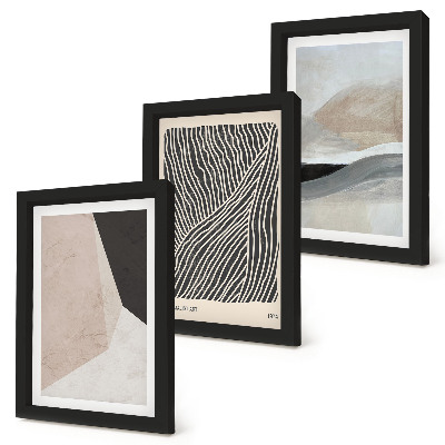 Bilderwand Abstrakte Muster in Beige- und Grautönen