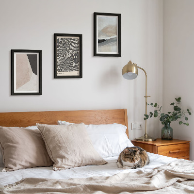 Bilderwand Abstrakte Muster in Beige- und Grautönen