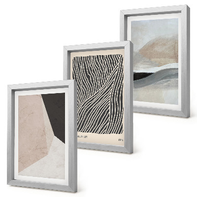 Bilderwand Abstrakte Muster in Beige- und Grautönen