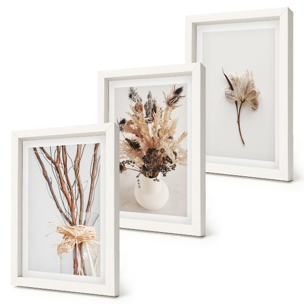 Bilderset mit rahmen Blumen und Zweige im minimalistischen Naturstil