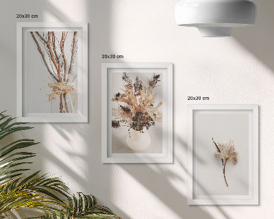 Bilderset mit rahmen Blumen und Zweige im minimalistischen Naturstil