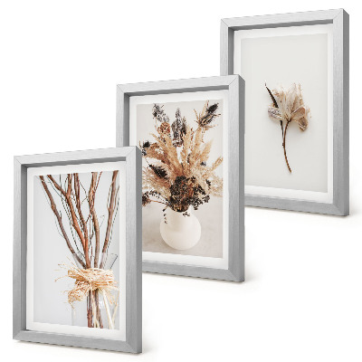 Bilderset mit rahmen Blumen und Zweige im minimalistischen Naturstil