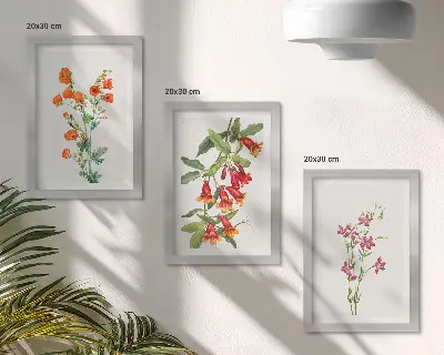 Fotowand mit Vintage-Retro-Blumenmalerei