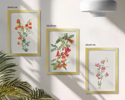 Fotowand mit Vintage-Retro-Blumenmalerei