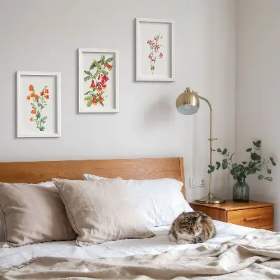 Fotowand mit Vintage-Retro-Blumenmalerei