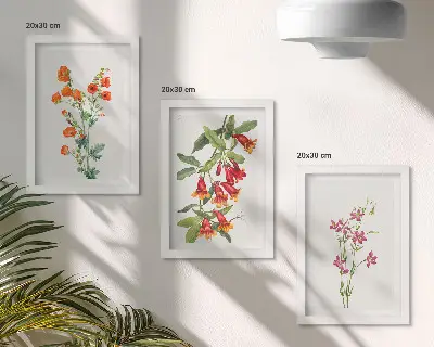 Fotowand mit Vintage-Retro-Blumenmalerei