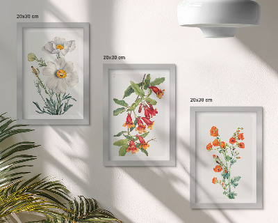 Bilderwand Blumenkompositionen im Retro-Vintage-Stil